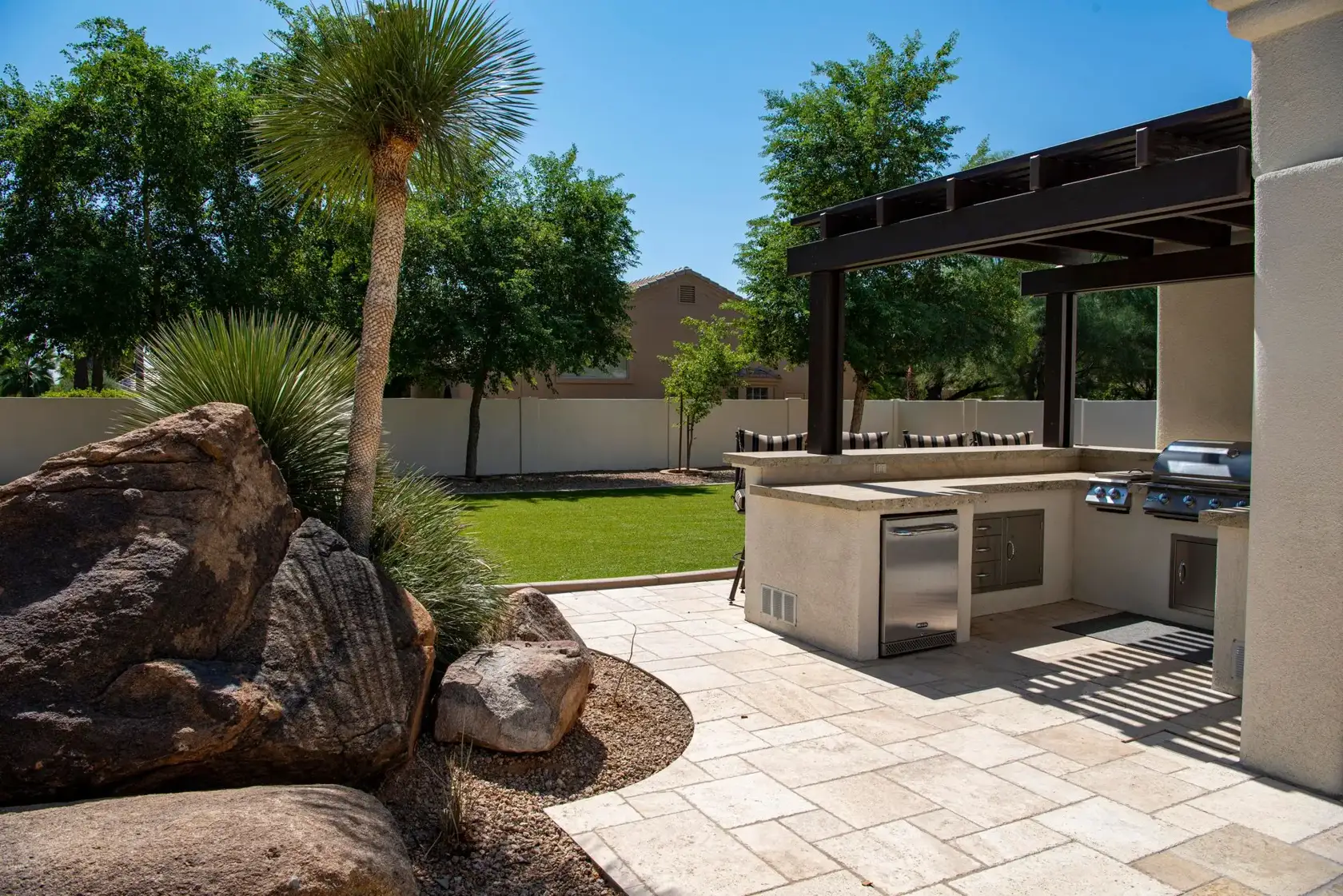 Outdoor kitchen with pergola in Silsbee, TX